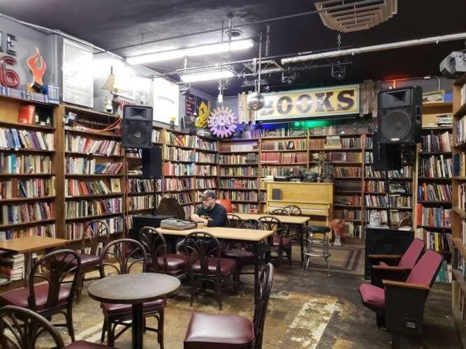 Comic book store in Englewood Mutiny Information Cafe