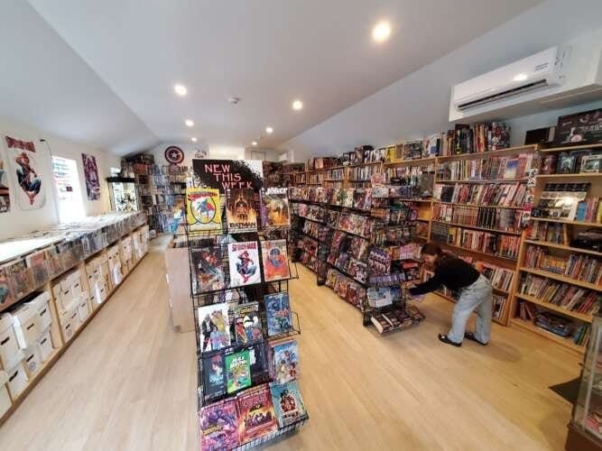Comic book store in Newtown Cave Comics Inc