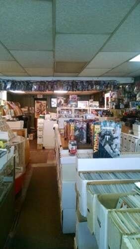 Comic book store in Sharon Bennie's Comic Books & Sports Cards