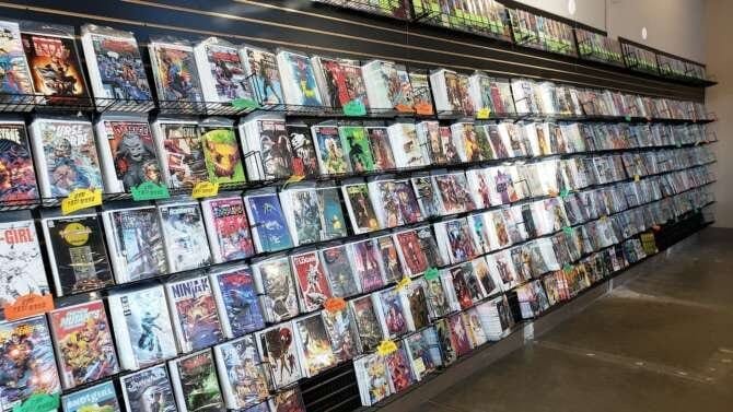 Comic book store in Parker Hall of Justice Comics and Collectibles