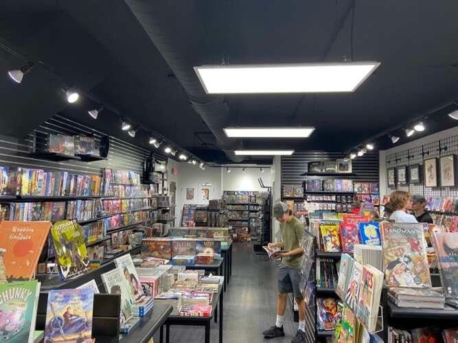 Comic book store in Evanston Heroines and Heroes