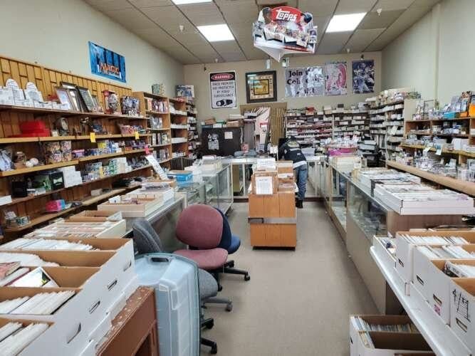 Comic book store in Beckley Fama's Coins and Baseball Cards