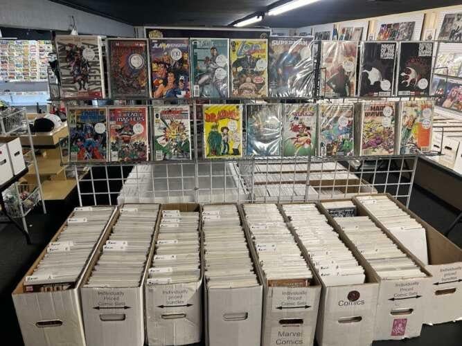 Comic book store in Arnold Tatertot Comics and Collectibles