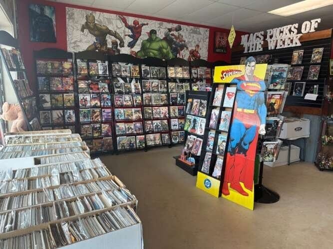 Comic book store in Matthews Mac's Heroes & Villains Comics & Collectibles