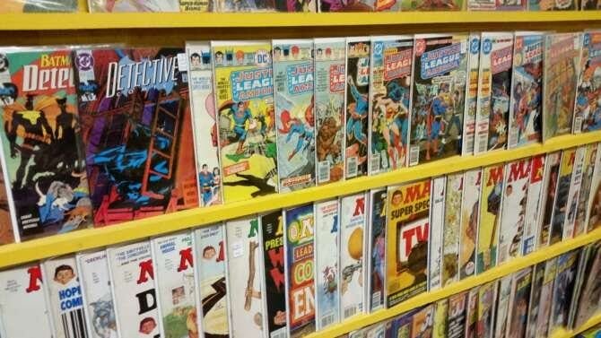 Comic book store in Elkin Comics and Records Shop