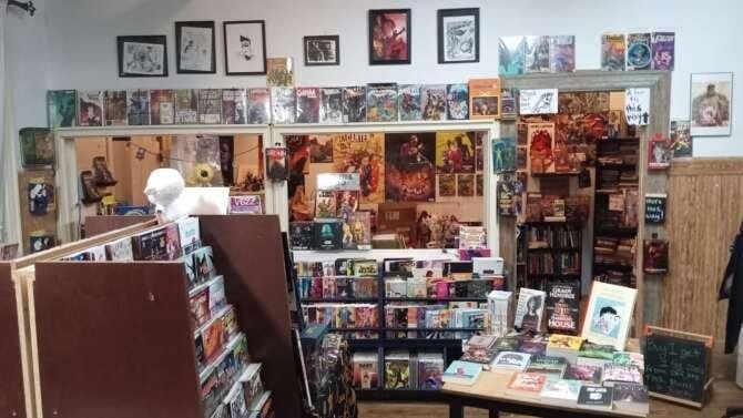 Comic book store in Glens Falls Beldame Books